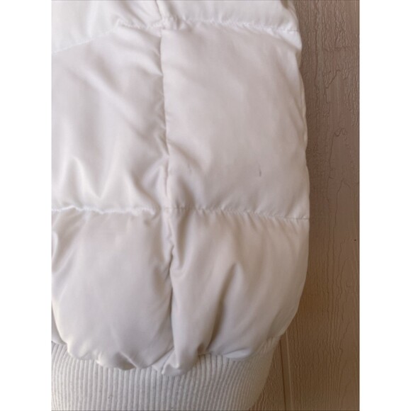 Vintage Y2K The Gap Ivory Cream Puffer Vest Goose Down Stow Hood Hoodie Small - Picture 11 of 16